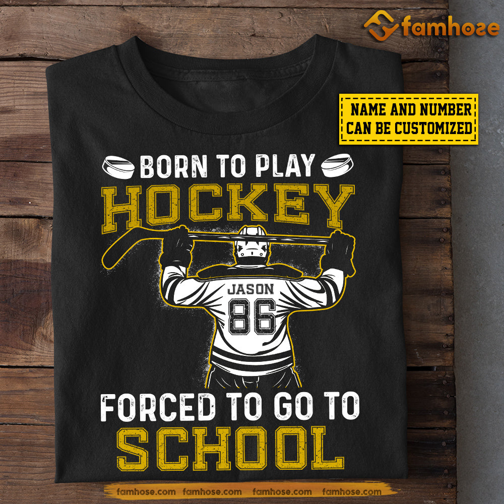 Personalized Back To School Hockey Boy T-shirt, Born To Play Hockey, Gift For Kids Hockey Lovers, Hockey Boy Players