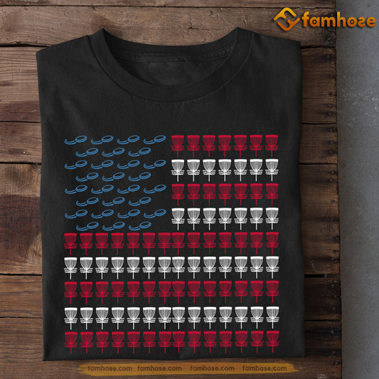 July 4th Disc Golf T-shirt, Disc Golf With A USA Flag, Independence Day Gift For Disc Golf Lovers, Disc Golf Tees
