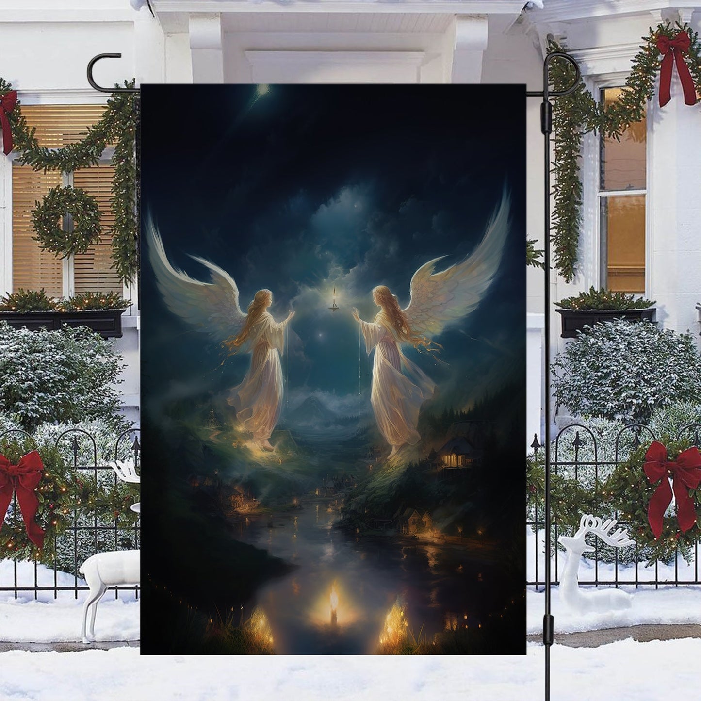 A Festive Beacon Of Hope, Christmas Garden Flag - House Flag, Christmas Flag Gift For Angel Lovers, Angel Flag