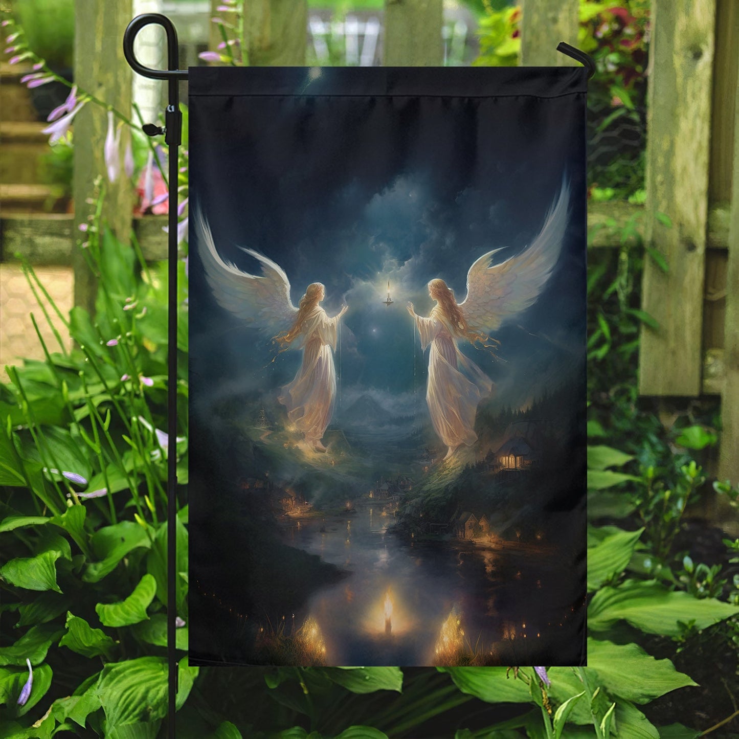 A Festive Beacon Of Hope, Christmas Garden Flag - House Flag, Christmas Flag Gift For Angel Lovers, Angel Flag