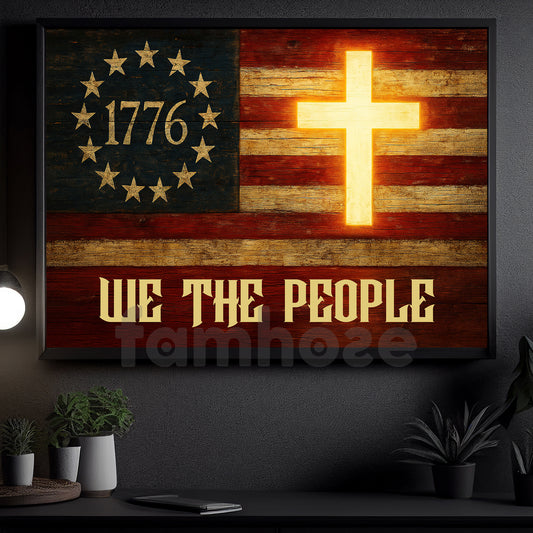 July 4th God Canvas Painting, We The People Wall Art Decor, Poster Gift For Christians