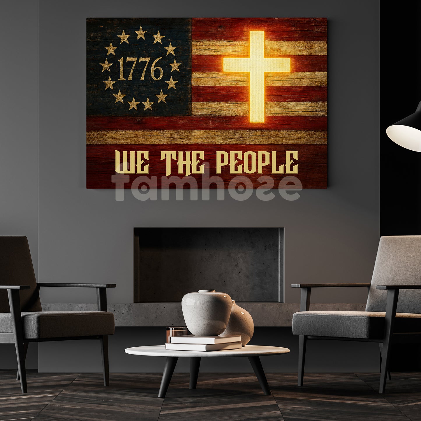 July 4th God Canvas Painting, We The People Wall Art Decor, Poster Gift For Christians