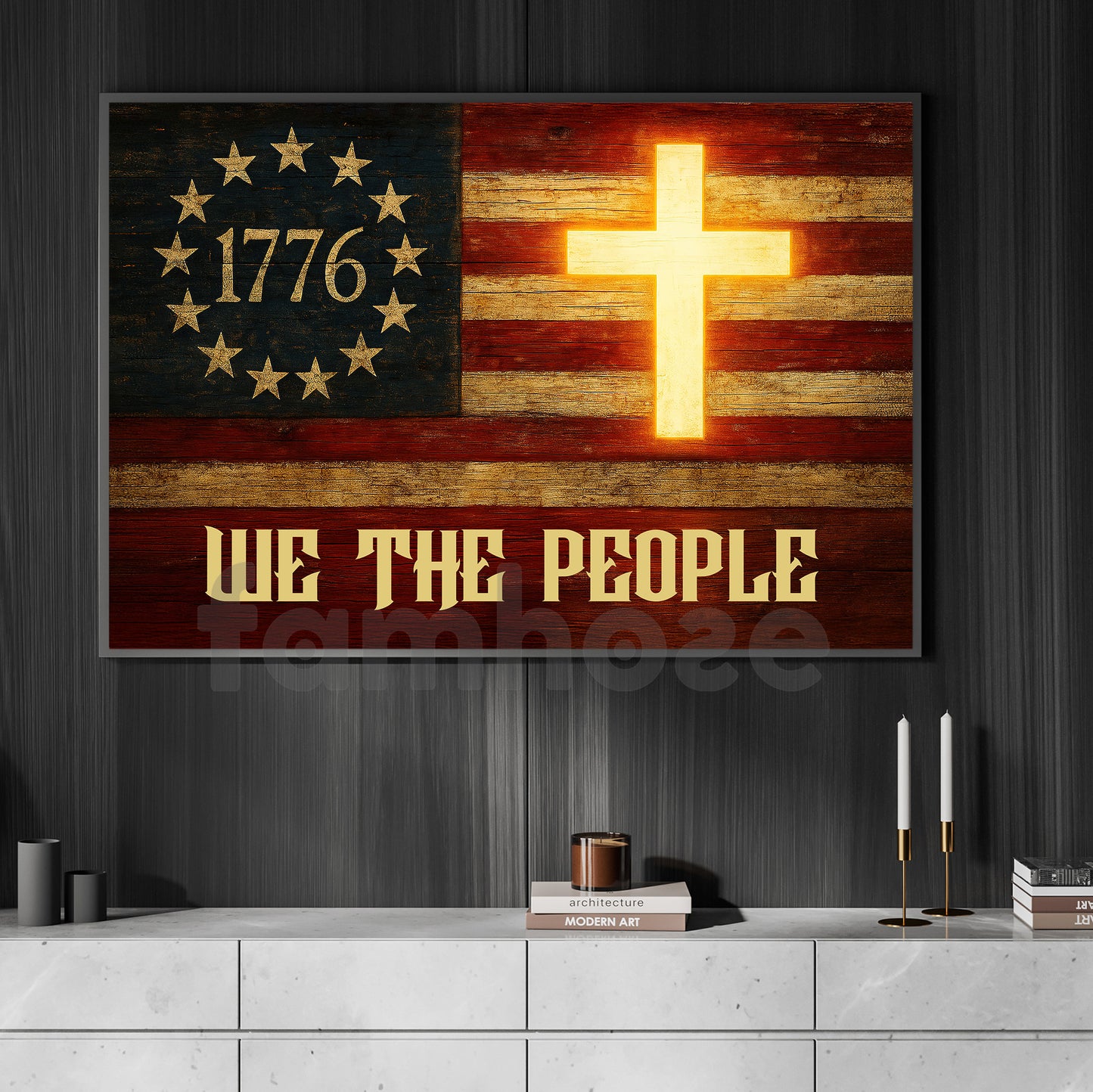 July 4th God Canvas Painting, We The People Wall Art Decor, Poster Gift For Christians
