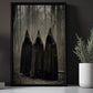 Spooky Three Witches Stay In The Dark Forest Canvas Wall Art Print - Dark Surreal Mythical Witch Halloween Poster Print Art For Decorating Your Home