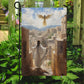 A Heavenly Journey Over Bethlehem, Christmas Garden Flag - House Flag, Nativity Religious Winter Christians Flag Gift