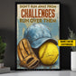 Motivational Personalized Softball Canvas Painting, Don't Run Away From Challenges Sport Wall Art Decor, Poster Gift For Softball Lovers