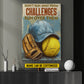 Motivational Personalized Softball Canvas Painting, Don't Run Away From Challenges Sport Wall Art Decor, Poster Gift For Softball Lovers