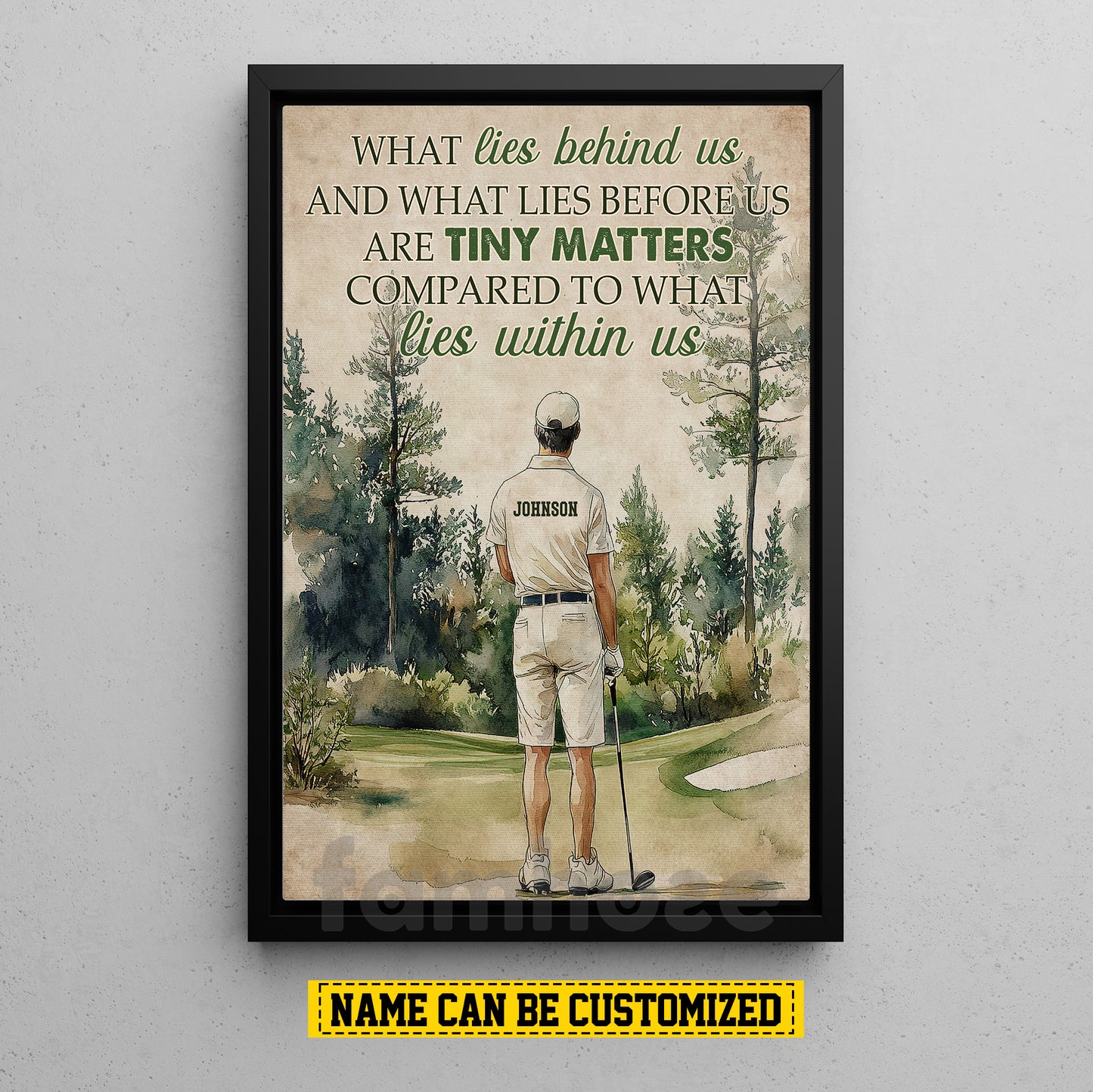 Personalized Golf Man Canvas Painting, What Lies Within Us Wall Art Decor, Poster Gift For Golf Lovers