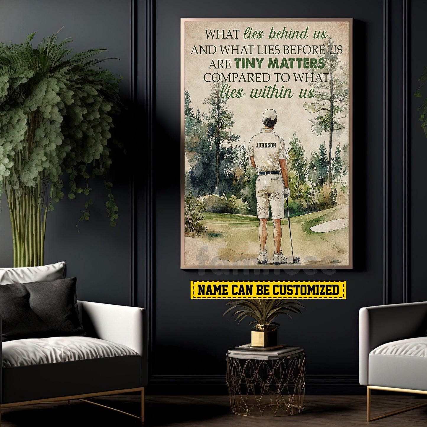 Personalized Golf Man Canvas Painting, What Lies Within Us Wall Art Decor, Poster Gift For Golf Lovers