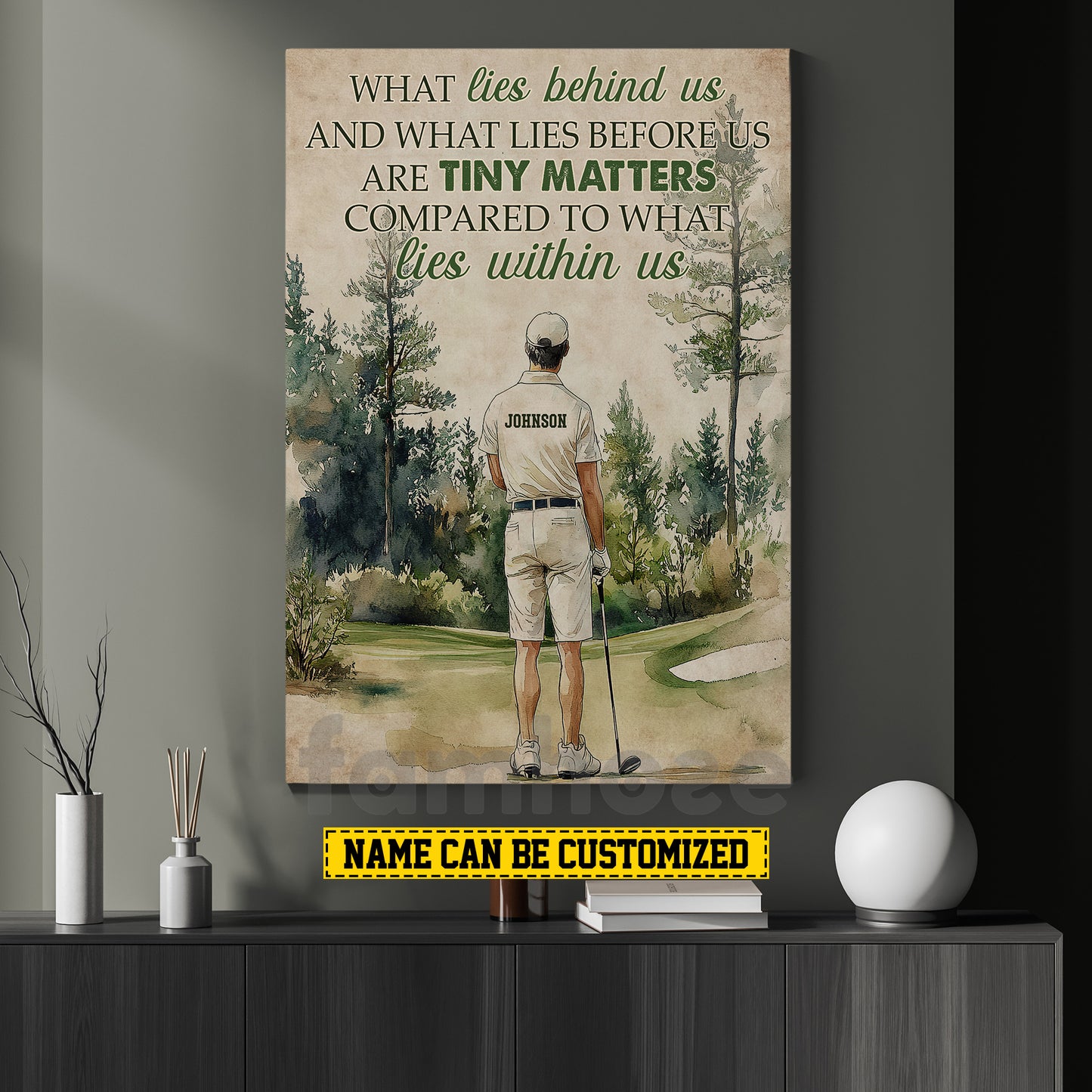 Personalized Golf Man Canvas Painting, What Lies Within Us Wall Art Decor, Poster Gift For Golf Lovers