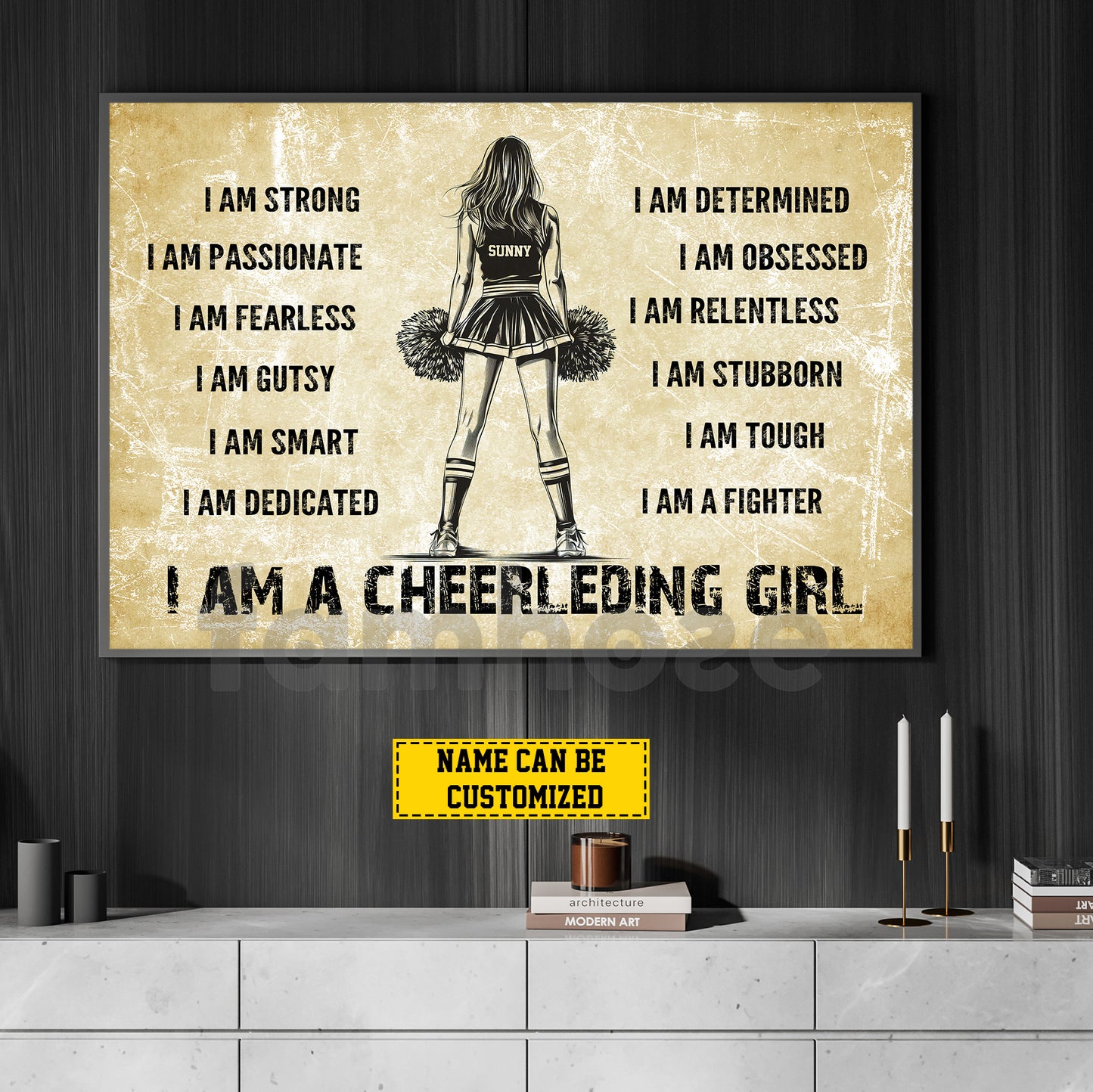 Personalized Cheerleading Girl Canvas Painting, I Am A Cheerleading Girl Wall Art Decor, Poster Gift For Cheerleader, Cheerleading Lovers