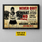 Motivational Personalized Cheerleading Girl Canvas Painting, Never Quit Wall Art Decor, Poster Gift For Cheerleader, Cheerleading Lovers