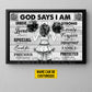Personalized Cheerleading Girl Canvas Painting, God Says I Am Wall Art Decor, Poster Gift For Cheerleader, Cheerleading Lovers, God Lovers