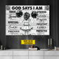 Personalized Cheerleading Girl Canvas Painting, God Says I Am Wall Art Decor, Poster Gift For Cheerleader, Cheerleading Lovers, God Lovers