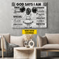 Personalized Cheerleading Girl Canvas Painting, God Says I Am Wall Art Decor, Poster Gift For Cheerleader, Cheerleading Lovers, God Lovers
