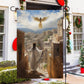 A Heavenly Journey Over Bethlehem, Christmas Garden Flag - House Flag, Nativity Religious Winter Christians Flag Gift