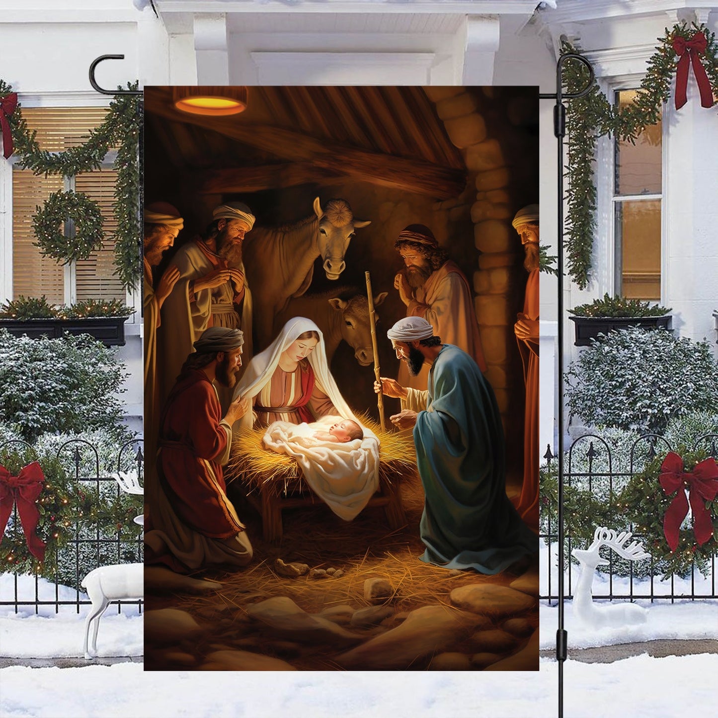 Holy Family The Birth Of Hope On Christmas Eve, Christmas Garden Flag - House Flag, Nativity Religious Winter Jesus Christians Flag Gift