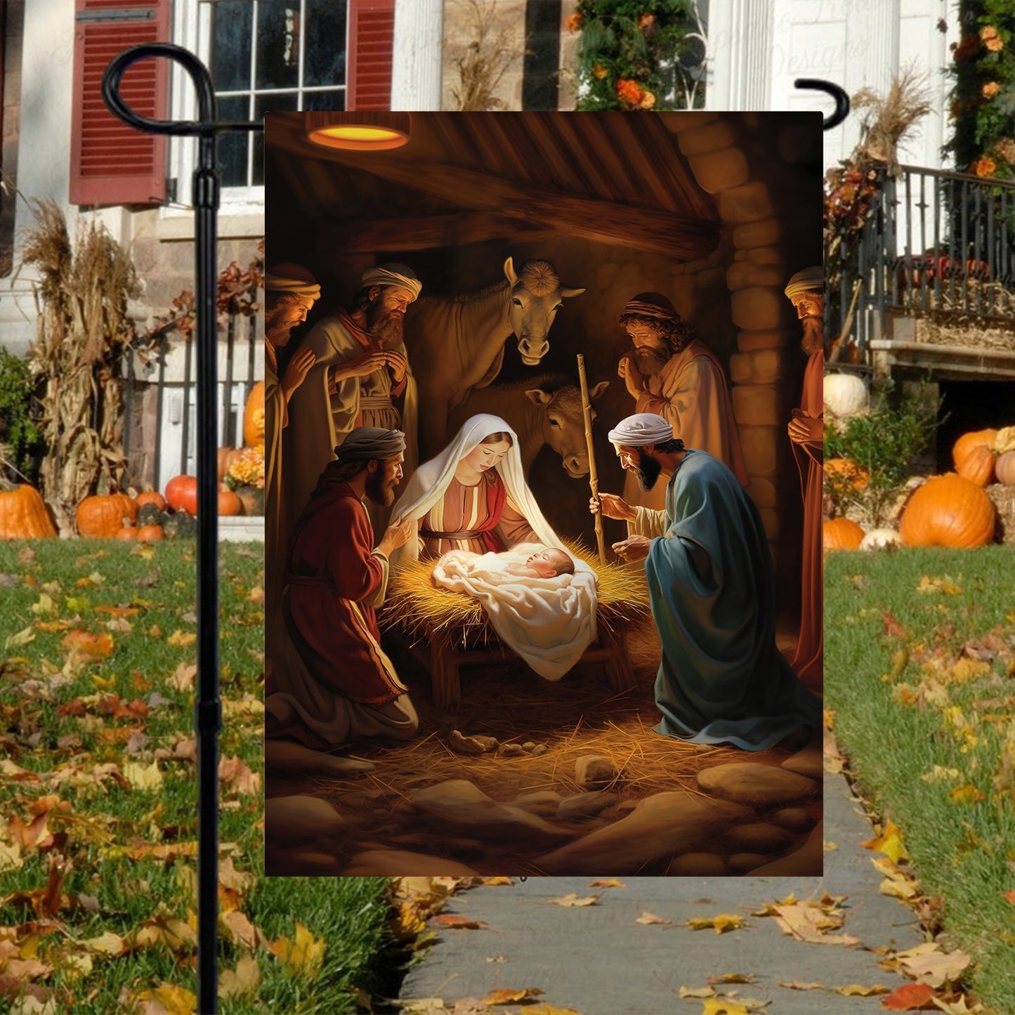 Holy Family The Birth Of Hope On Christmas Eve, Christmas Garden Flag - House Flag, Nativity Religious Winter Jesus Christians Flag Gift