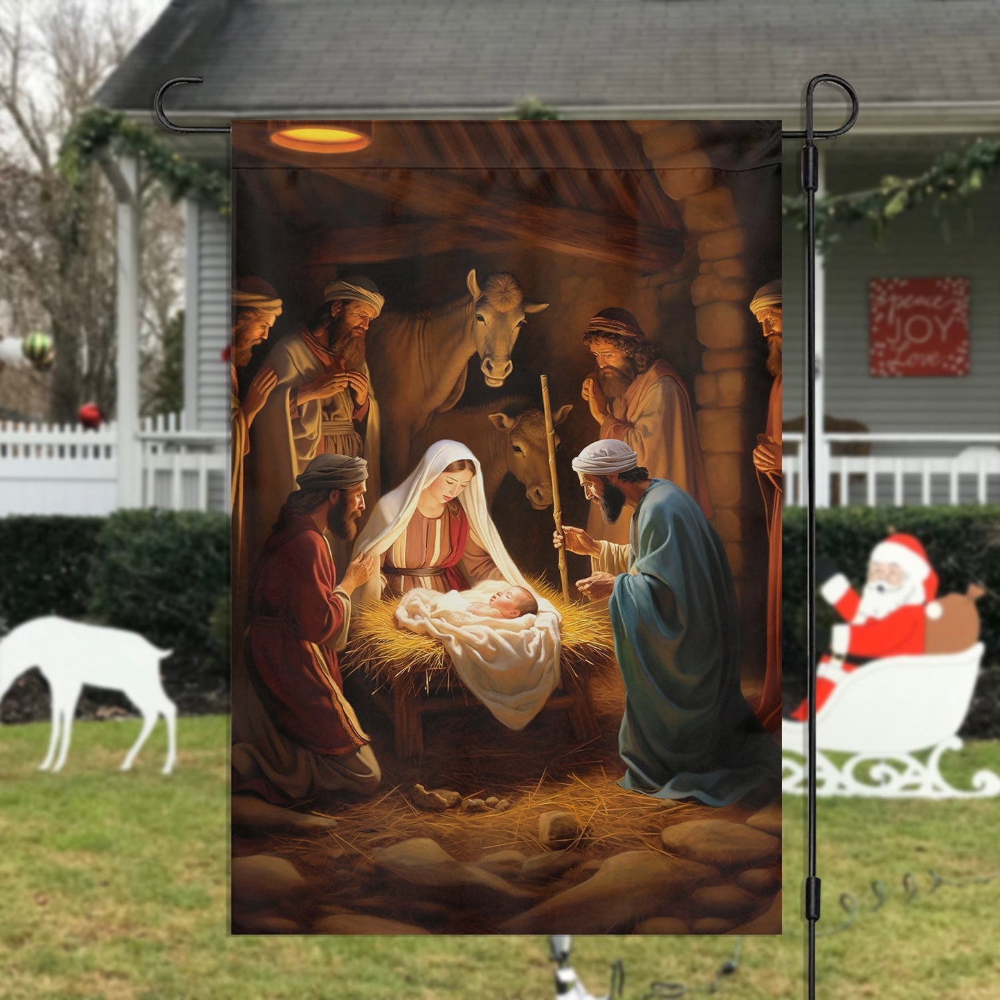 Holy Family The Birth Of Hope On Christmas Eve, Christmas Garden Flag - House Flag, Nativity Religious Winter Jesus Christians Flag Gift