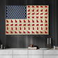 July 4th Cat Canvas Painting, American Flag Made From Cat Wall Art Decor, Poster Independence Day Gift For Cat Lovers