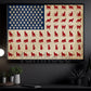 July 4th Cat Canvas Painting, American Flag Made From Cat Wall Art Decor, Poster Independence Day Gift For Cat Lovers
