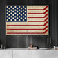 July 4th Hockey Canvas Painting, American Flag Made From Hockey Sport Wall Art Decor, Poster Independence Day Gift For Hockey Lovers