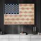 July 4th Tennis Canvas Painting, American Flag Made From Tennis Sport Wall Art Decor, Poster Independence Day Gift For Tennis Lovers