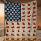 July 4th Cat Fleece Blanket, American Flag Made From Cat Woven Blanket, Sherpa Blanket Independence Day Gift For Cat Lovers