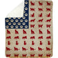 July 4th Cat Fleece Blanket, American Flag Made From Cat Woven Blanket, Sherpa Blanket Independence Day Gift For Cat Lovers