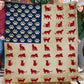 July 4th Cat Fleece Blanket, American Flag Made From Cat Woven Blanket, Sherpa Blanket Independence Day Gift For Cat Lovers