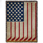 July 4th Hockey Fleece Blanket, American Flag Made From Hockey Sport Woven Blanket, Cool Sherpa Blanket Independence Day Gift For Hockey Lovers