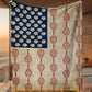 July 4th Tennis Fleece Blanket, American Flag Made From Tennis Sport Woven Blanket, Cool Sherpa Blanket Independence Day Gift For Tennis Lovers