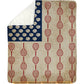 July 4th Tennis Fleece Blanket, American Flag Made From Tennis Sport Woven Blanket, Cool Sherpa Blanket Independence Day Gift For Tennis Lovers