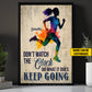 Personalized Running Woman Canvas Painting, Don't Watch The Clock Wall Art Decor, Poster Gift For Running Lovers