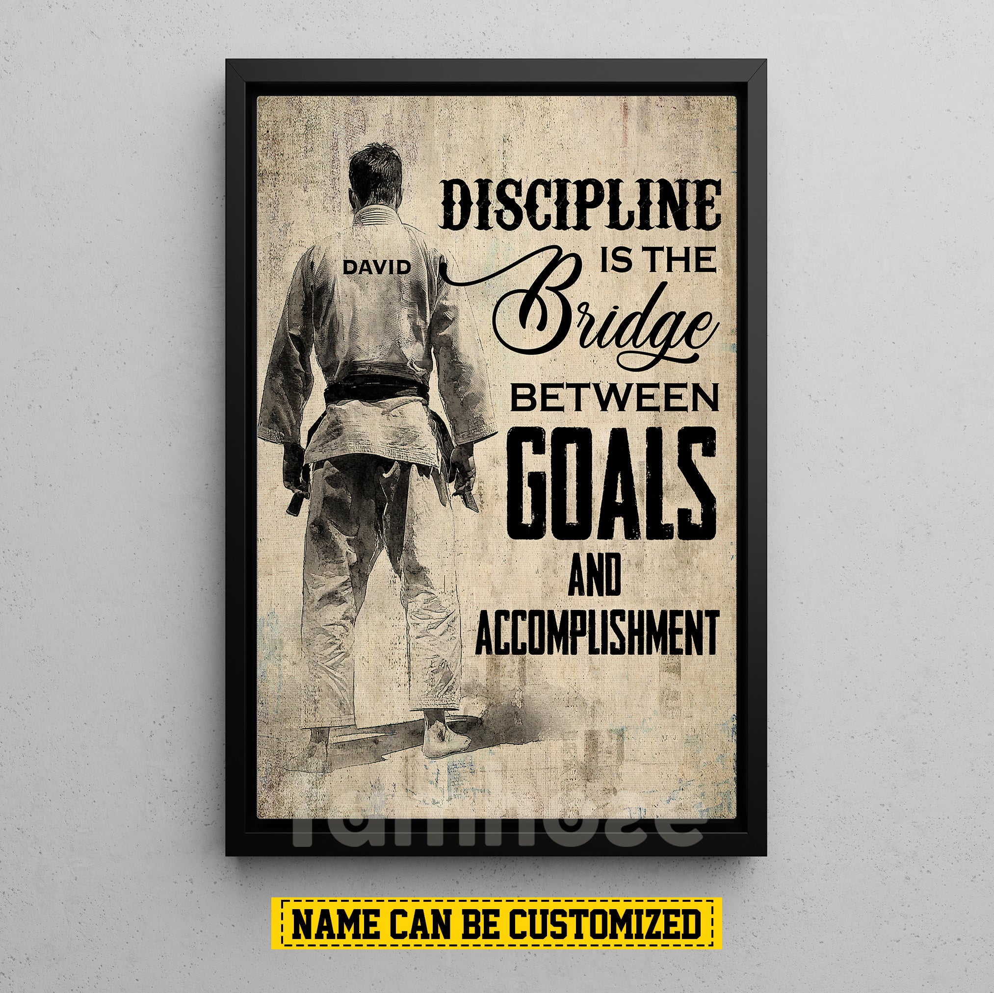 Motivational Personalized Jiu Jitsu Man Canvas Painting
