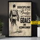 Motivational Personalized Jiu Jitsu Man Canvas Painting, Discipline Is The Bridge Inspirational Quote Wall Art Decor, Poster Gift For Jiu Jitsu Lovers