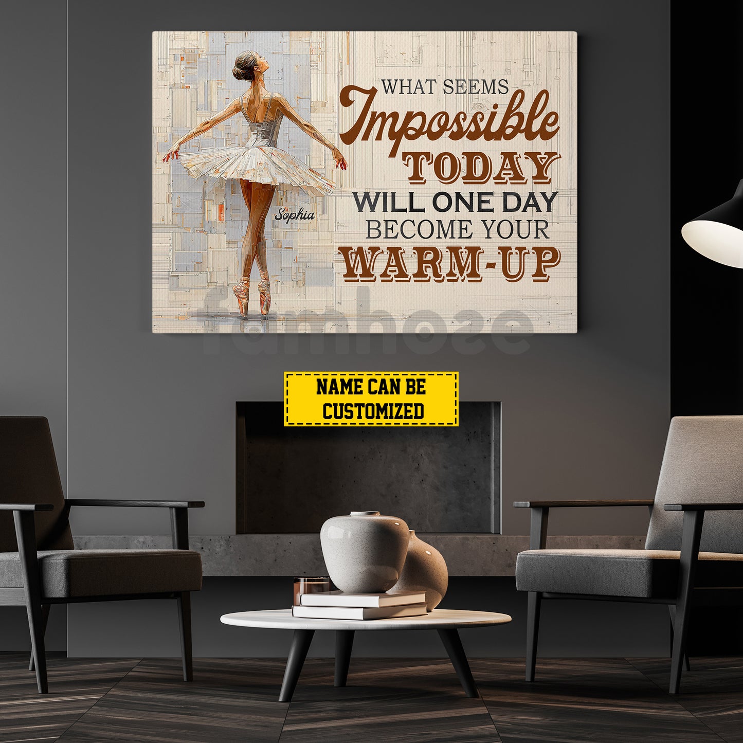 Personalized Ballet Woman Canvas Painting, What Seems Impossible Today Wall Art Decor, Poster Gift For Ballet Lovers