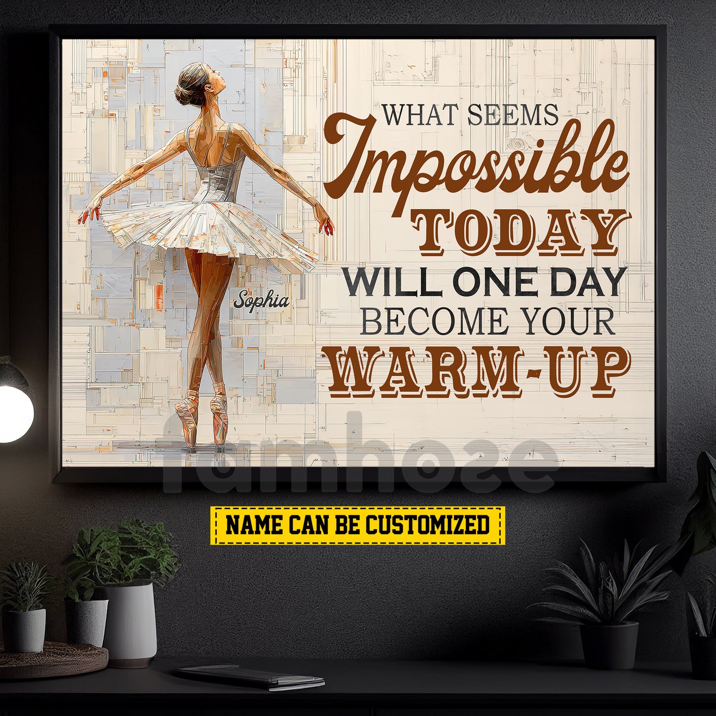 Personalized Ballet Woman Canvas Painting, What Seems Impossible Today Wall Art Decor, Poster Gift For Ballet Lovers