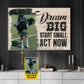 Personalized Cheerleading Canvas Painting, Dream Big Start Small Act Now Inspirational Quote Wall Art Decor, Poster Gift For Cheerleader, Cheerleading Lovers