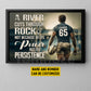Motivational Personalized Rugby Man Canvas Painting, A River Cuts Though Rock Sport Wall Art Decor, Poster Gift For Rugby Lovers