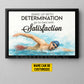 Motivational Personalized Swimming Man Canvas Painting, Wake Up With Determination Sport Wall Art Decor, Poster Gift For Swimming Lovers