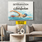 Motivational Personalized Swimming Man Canvas Painting, Wake Up With Determination Sport Wall Art Decor, Poster Gift For Swimming Lovers