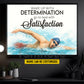 Motivational Personalized Swimming Man Canvas Painting, Wake Up With Determination Sport Wall Art Decor, Poster Gift For Swimming Lovers
