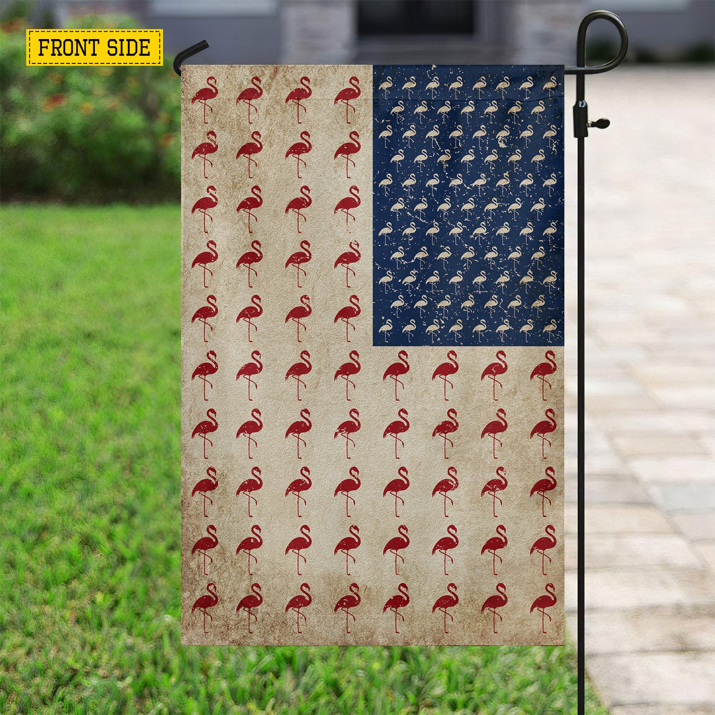 July 4th Flamingo USA Garden Flag & House Flag, Independence Day Patriotic Flamingos USA Yard Flag Gift For Flamingo Lovers