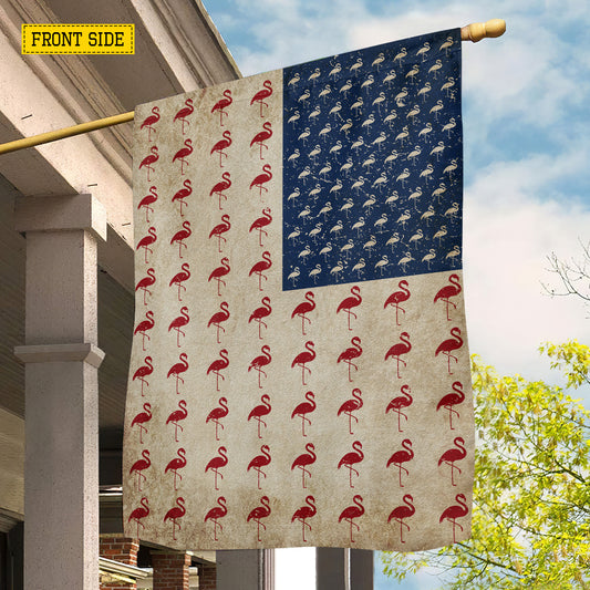 July 4th Flamingo USA Garden Flag & House Flag, Independence Day Patriotic Flamingos USA Yard Flag Gift For Flamingo Lovers
