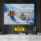 Personalized Skiing Man Canvas Painting, Keep Your Face Always Toward The Sunshine Sport Wall Art Decor, Poster Gift For Skiing Lovers