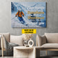 Personalized Skiing Man Canvas Painting, Keep Your Face Always Toward The Sunshine Sport Wall Art Decor, Poster Gift For Skiing Lovers