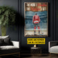 Personalized Hockey Man Canvas Painting, The More I Practice Inspirational Quote Wall Art Decor, Poster Gift For Hockey Lovers