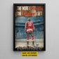 Personalized Hockey Man Canvas Painting, The More I Practice Inspirational Quote Wall Art Decor, Poster Gift For Hockey Lovers