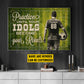 Personalized Soccer Man Canvas Painting, Practice Until Your Idols Inspirational Quote Wall Art Decor, Poster Gift For Soccer Lovers